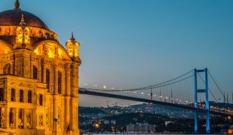 brown concrete dome building at night